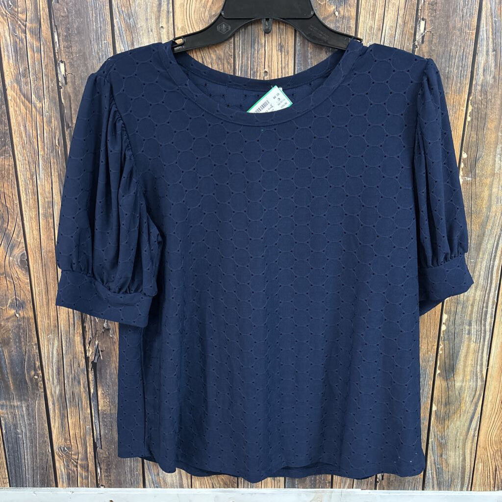 Navy Eyelet Top, Women's M