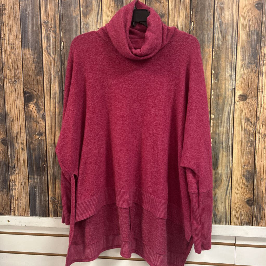 Zenana Pink Cowl Neck Sweater, Women's XS