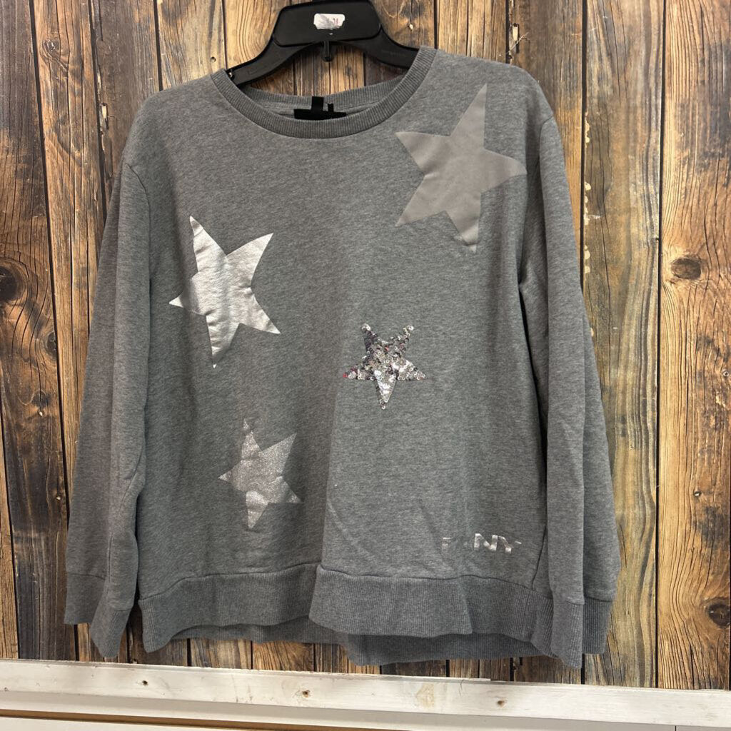 DKNY Gray Star Sweatshirt, Women's L