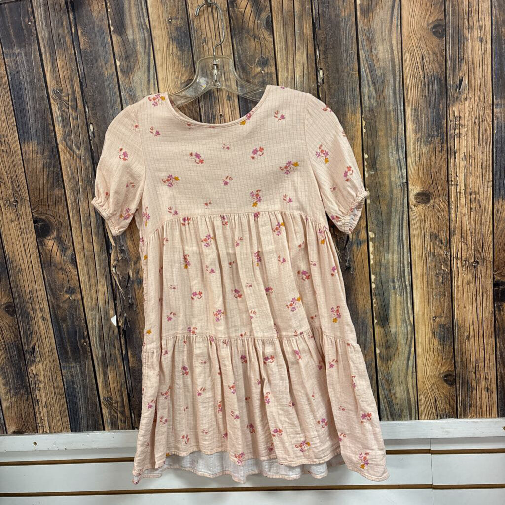 Peach Floral Dress, Girl's 10/12