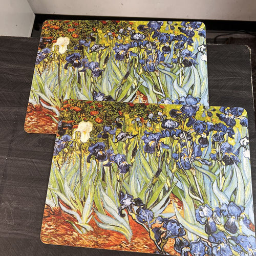 2 Cork Back Floral Placemats - NO SHIP
