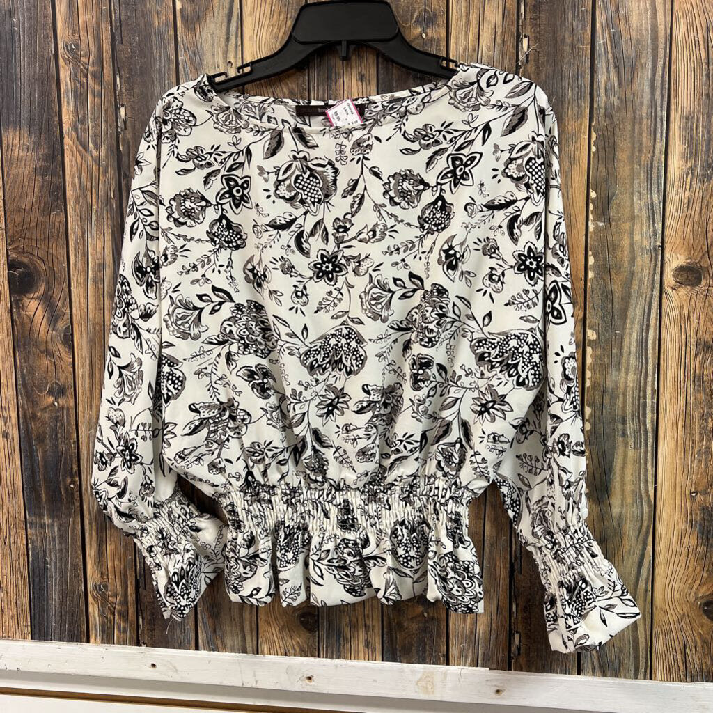 White Floral Top, Womens S