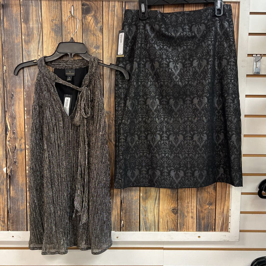 NWT Worthington 2 PC Set, M Top & 8 Skirt