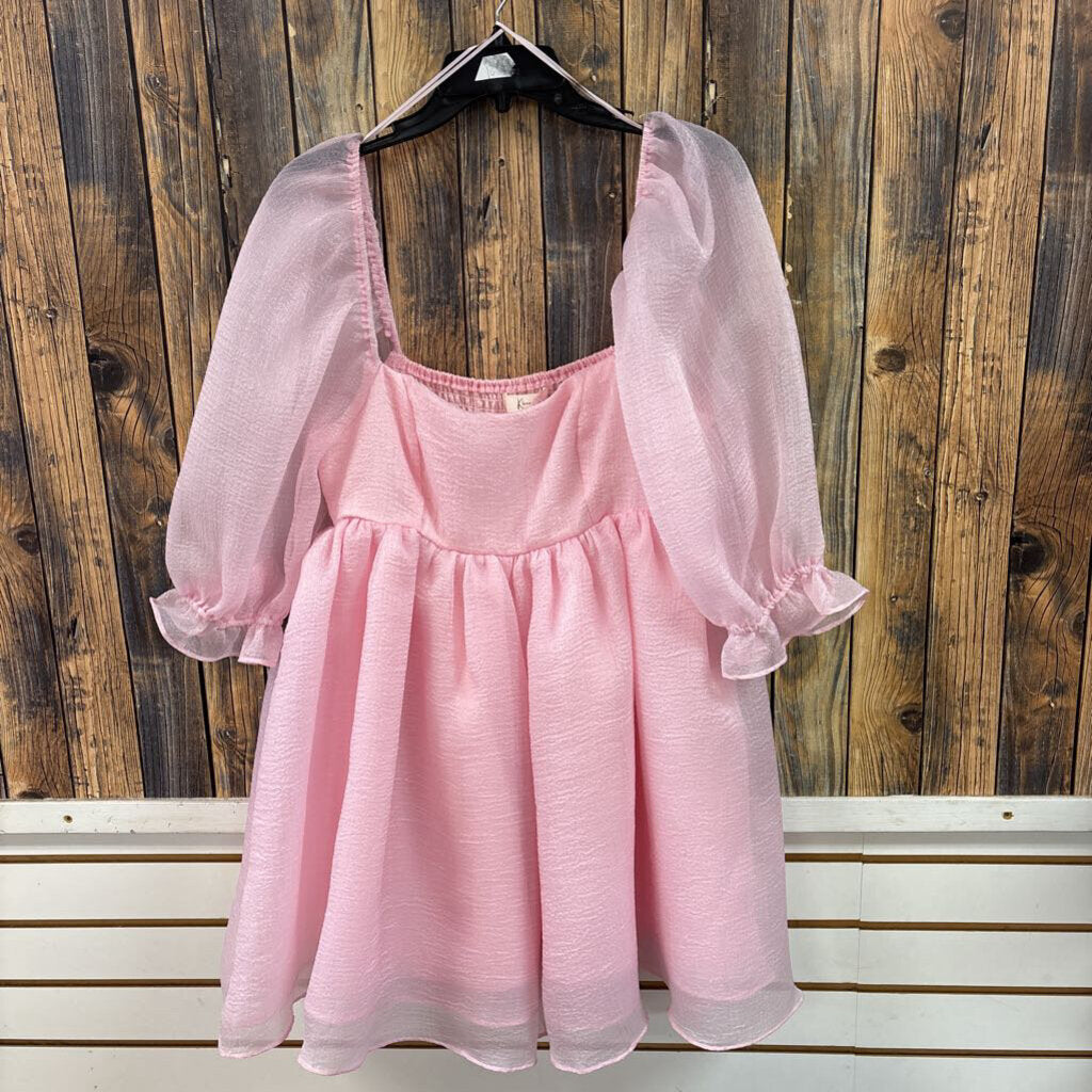 Pink Ruffled Baby Doll Dress Womens Medium