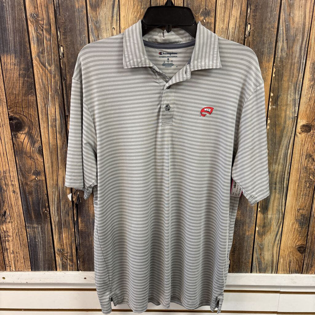 Champion Grey WKU Polo, Mens M