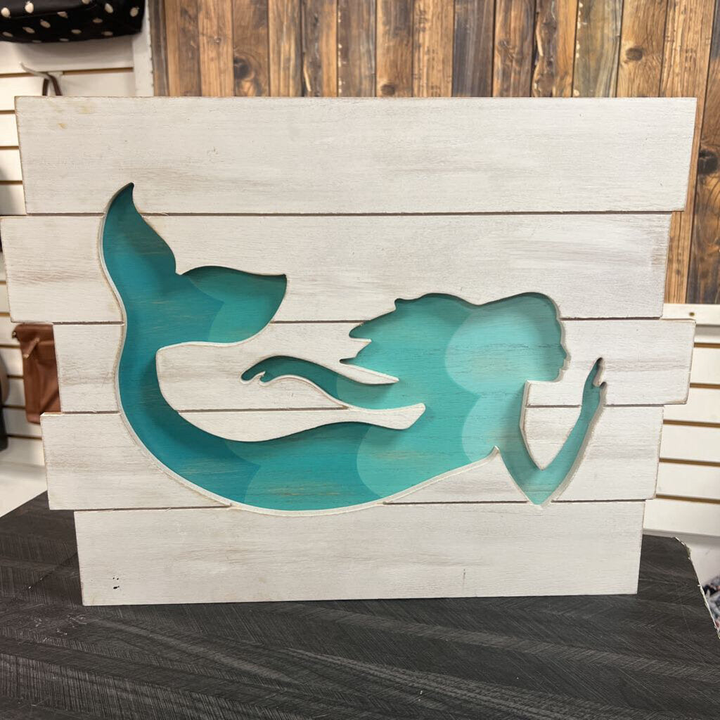 Mermaid Wooden Decor, No Ship
