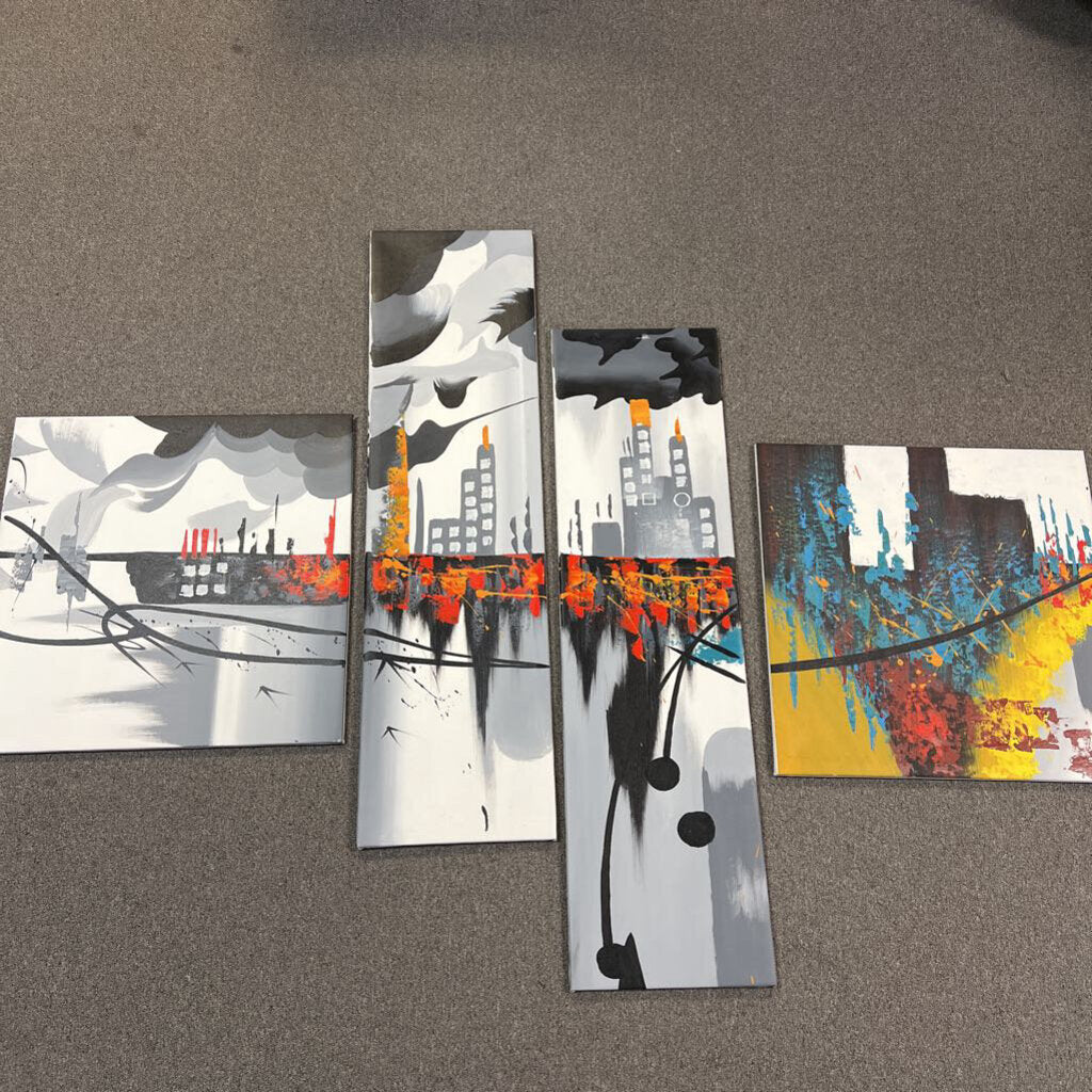4 PC Artwork Set - NO SHIP - 20x20 & 40x11