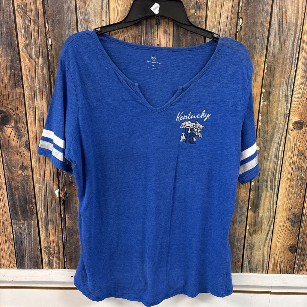 Blue UK V-Neck, Womens 2X