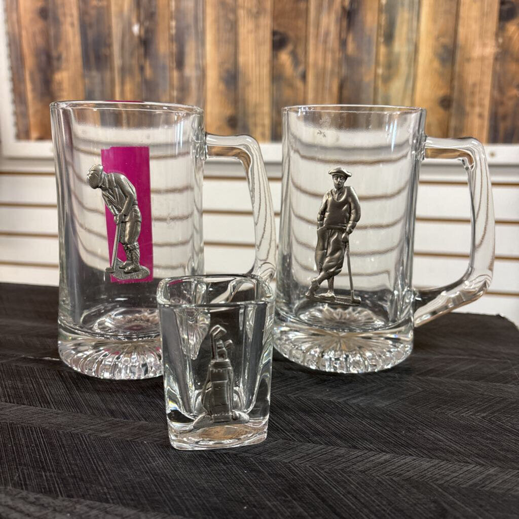 3 PC Golfer Glass Set - NO SHIP