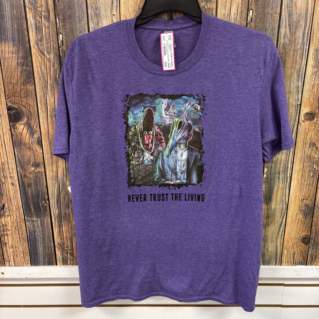 Never Trust the Living Purple Tee, Womens XL