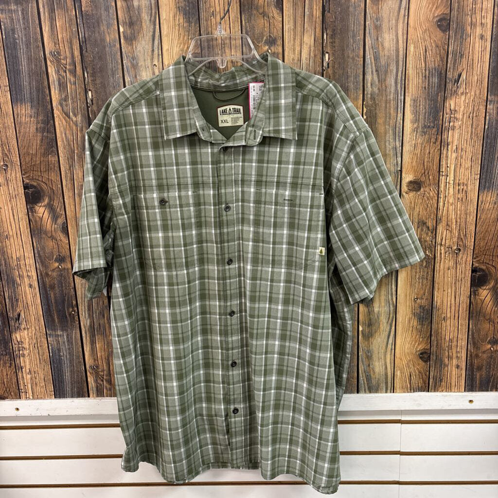 Lake & Trail Green Checkered Top, Mens 2X