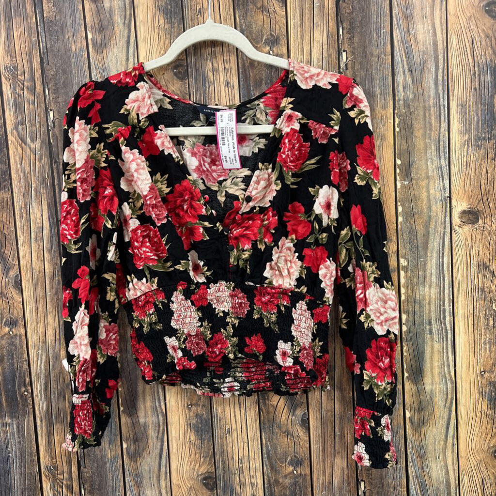 American Eagle Floral Top, Womens S