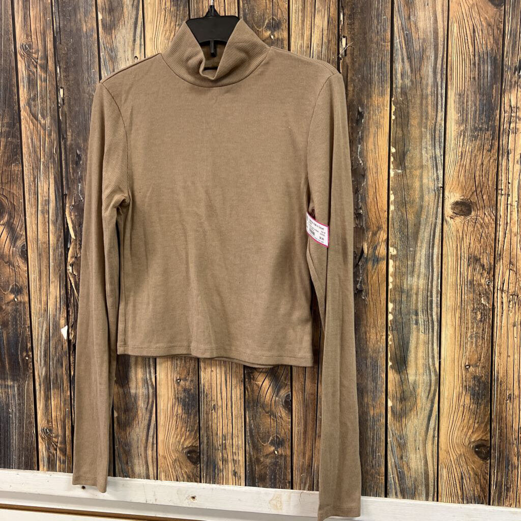 American Eagle Tan Ribbed Top, Womens M