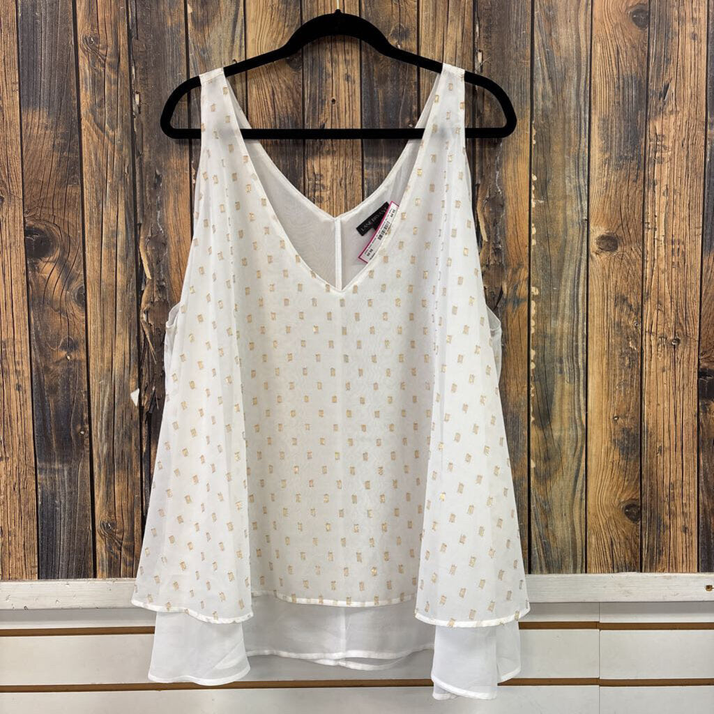 Lane Bryant White Gold Tank, Womens 28