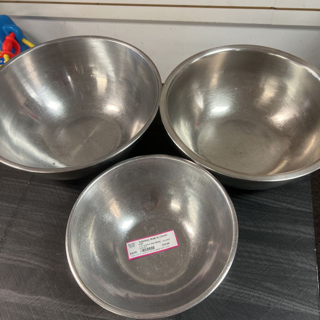 3 PC Stainless Steel Mixing Bowl Set