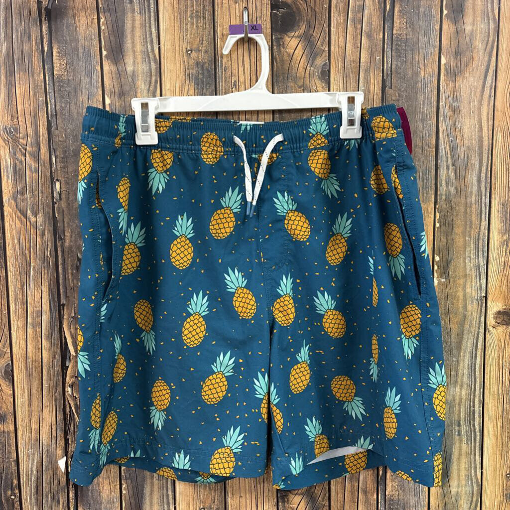 Teal Pineapple Trunks, Mens L