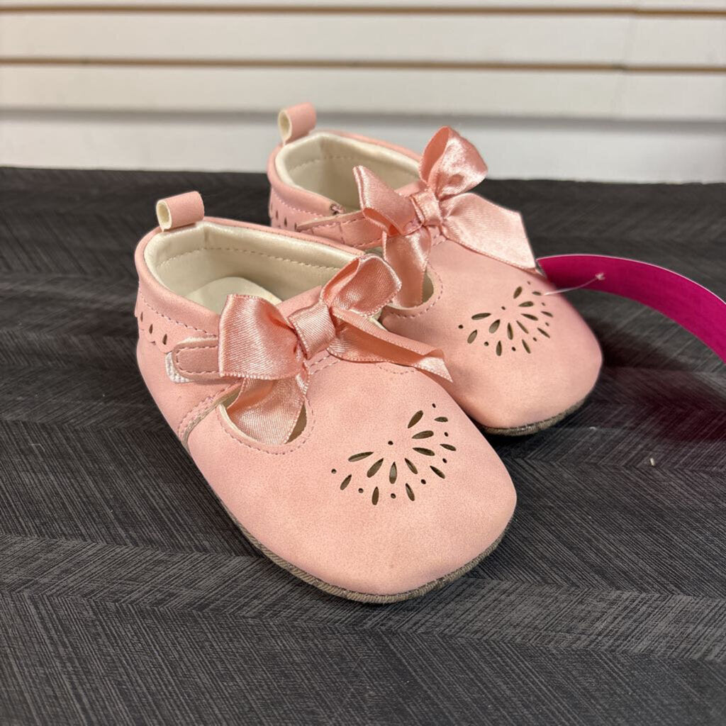 Pink Bow Shoes, Baby Girl 6-9m