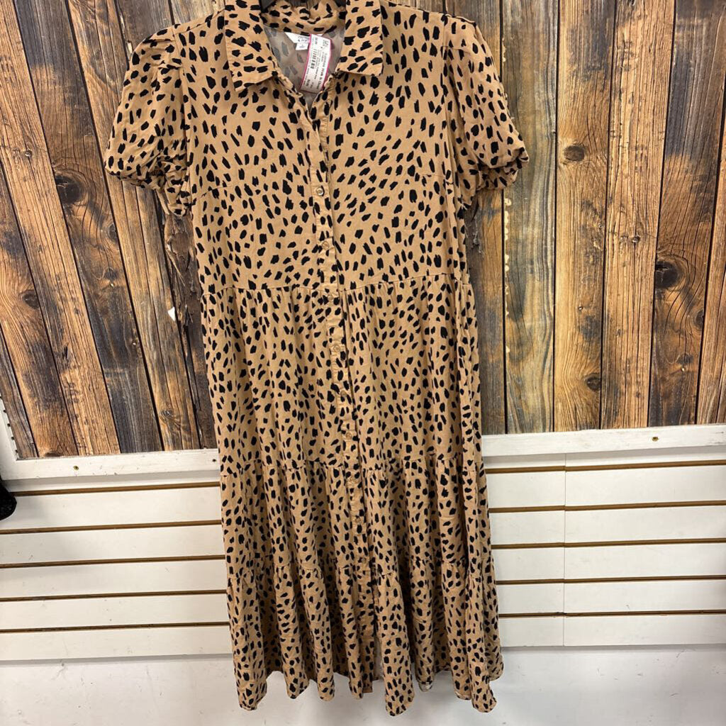 Crown and Ivy Animal Print Dress, Women's L