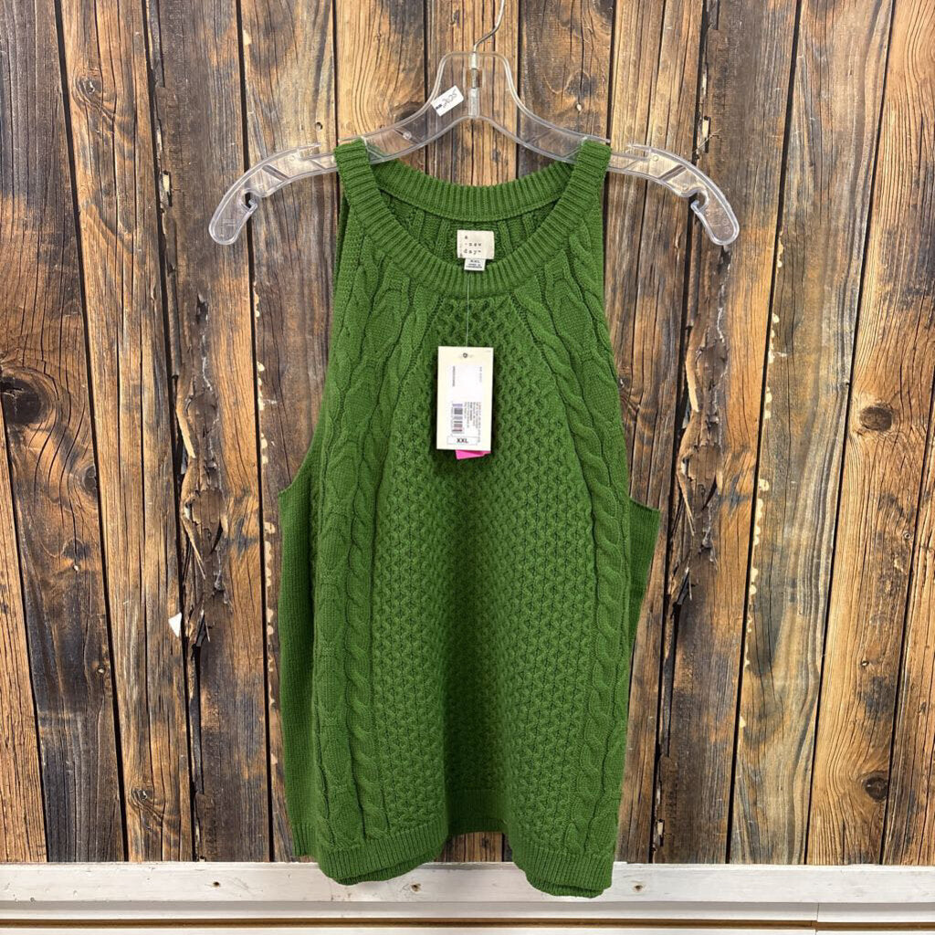 A New Day Green Sweater Tank, Women's 2X