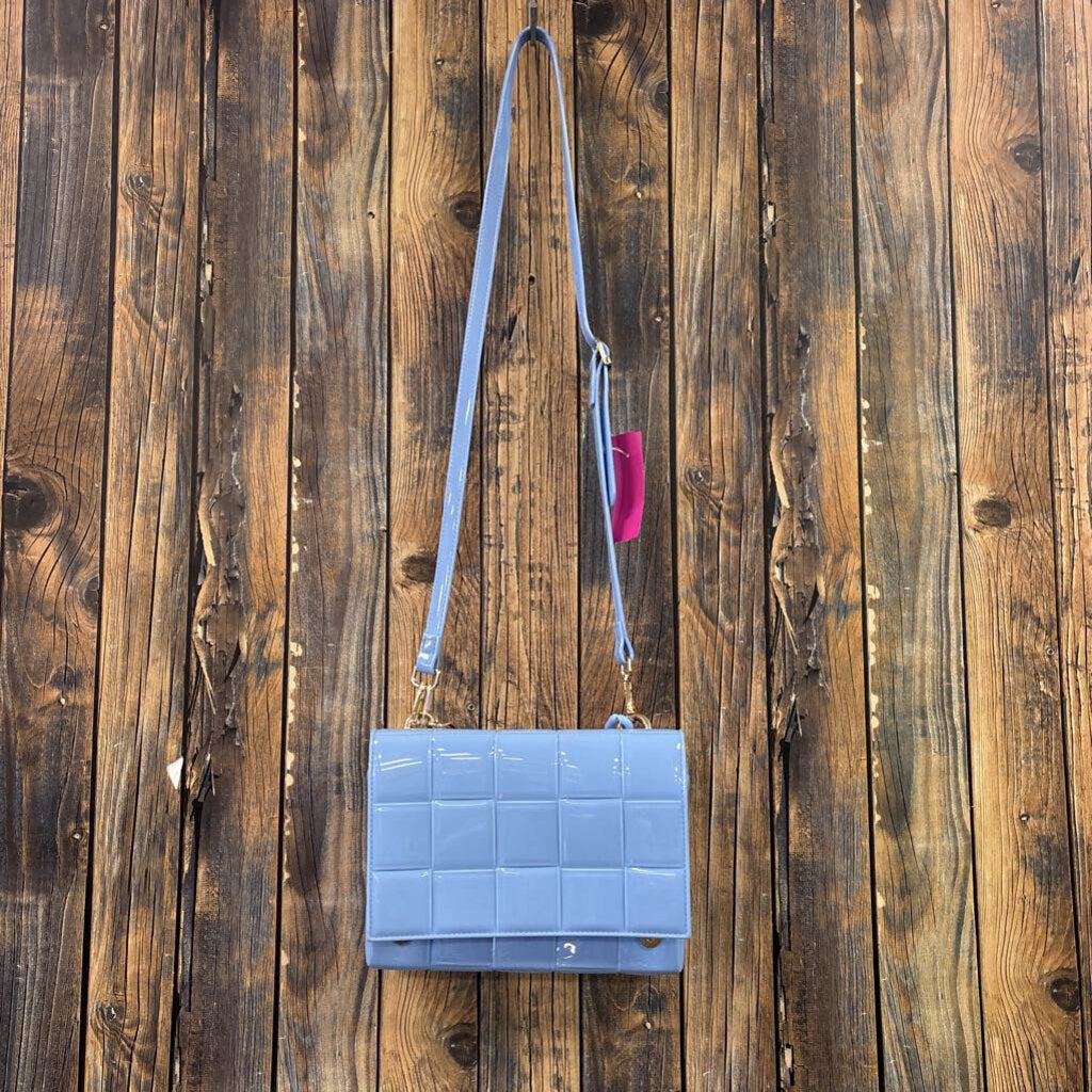 New Baby Blue Vinyl Purse; No Ship