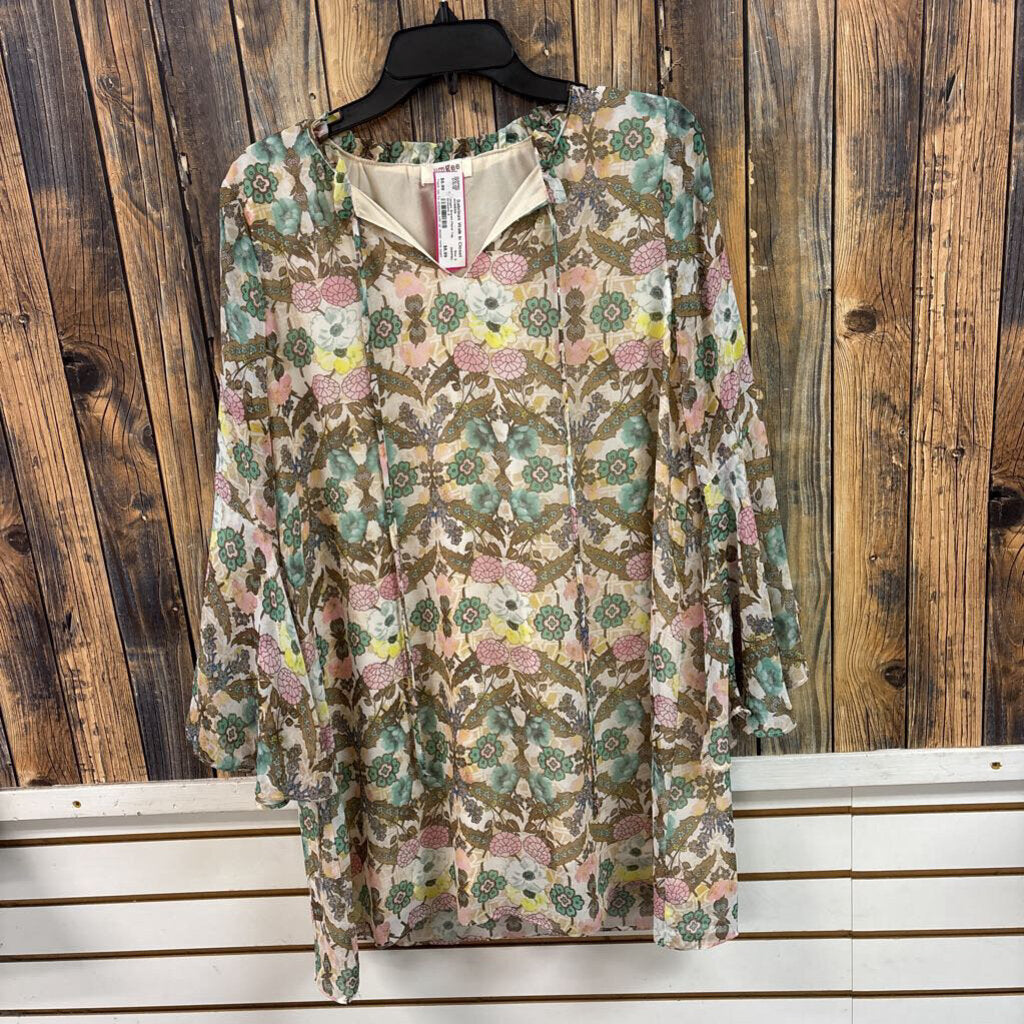 Umgee Brown Floral Top, Womens S