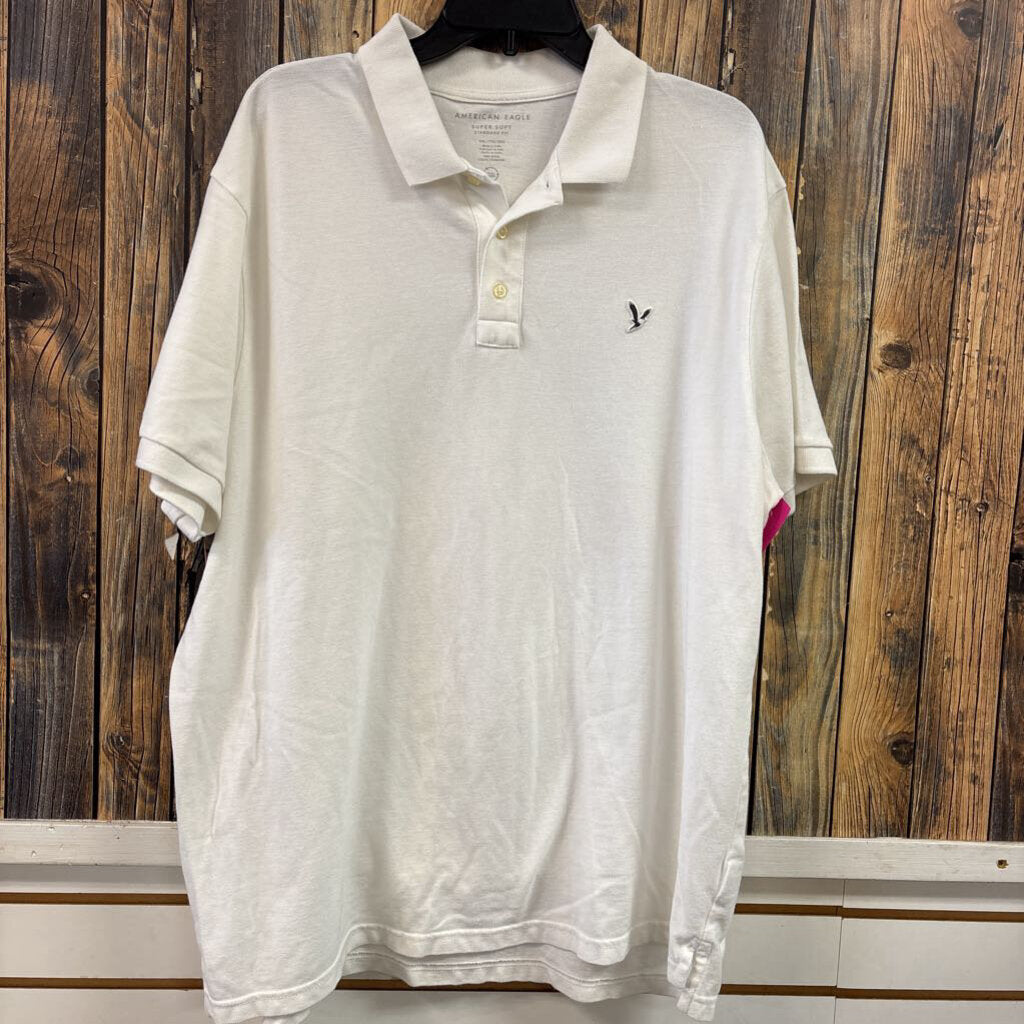 American Eagle White Polo, Mens XXL