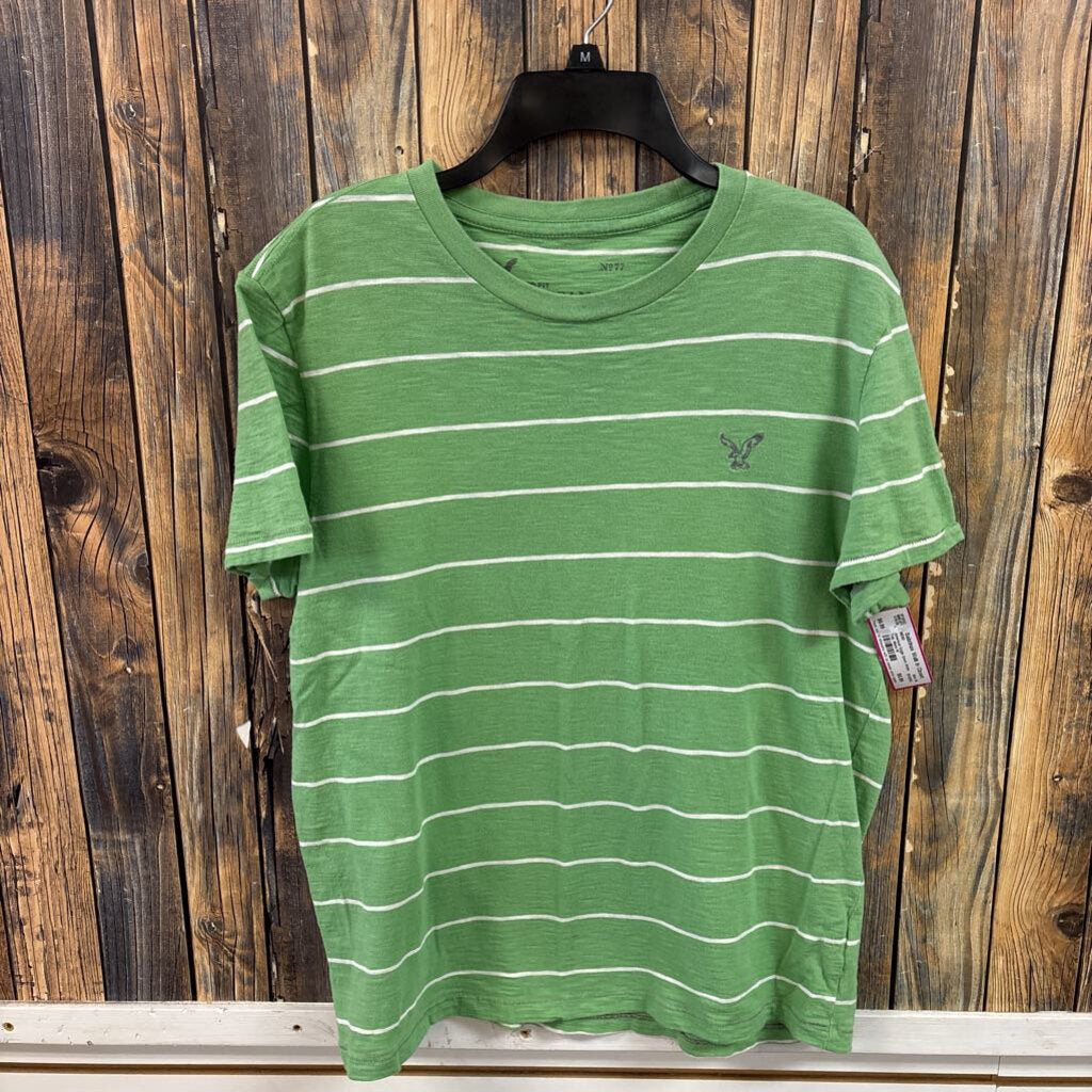American Eagle Green Stripe Top, Mens M