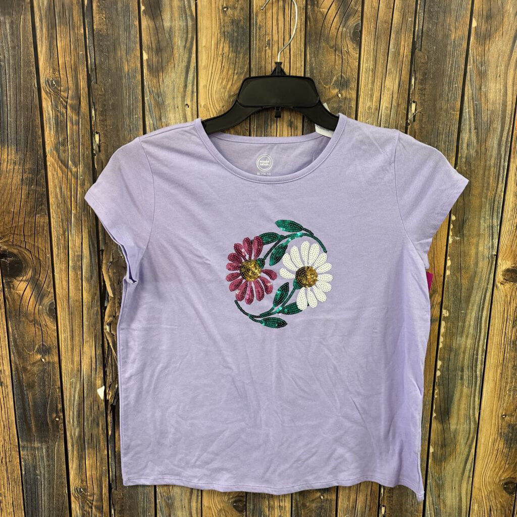 Purple Floral Top, Girls 14/16
