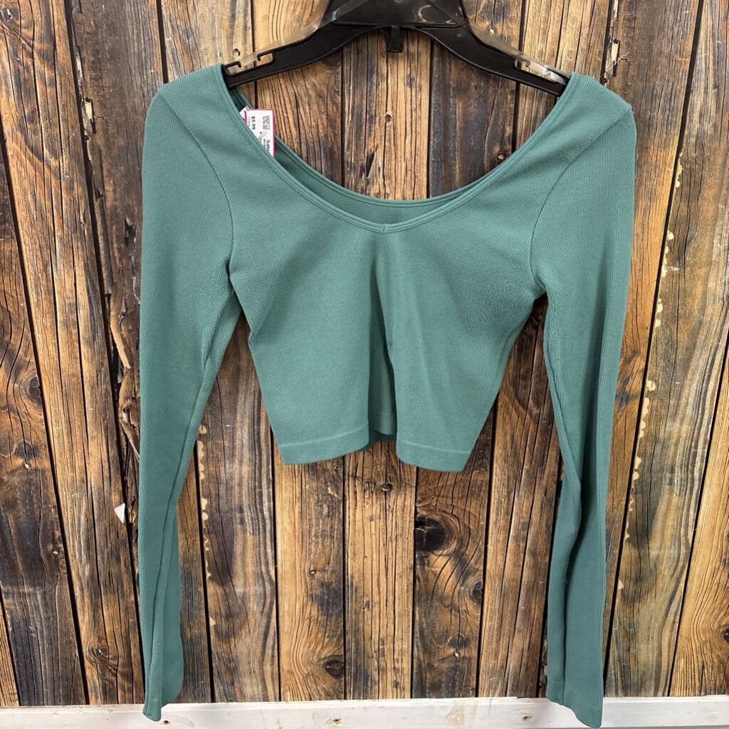 Aeropostale Green Ribbed Top, Womens S