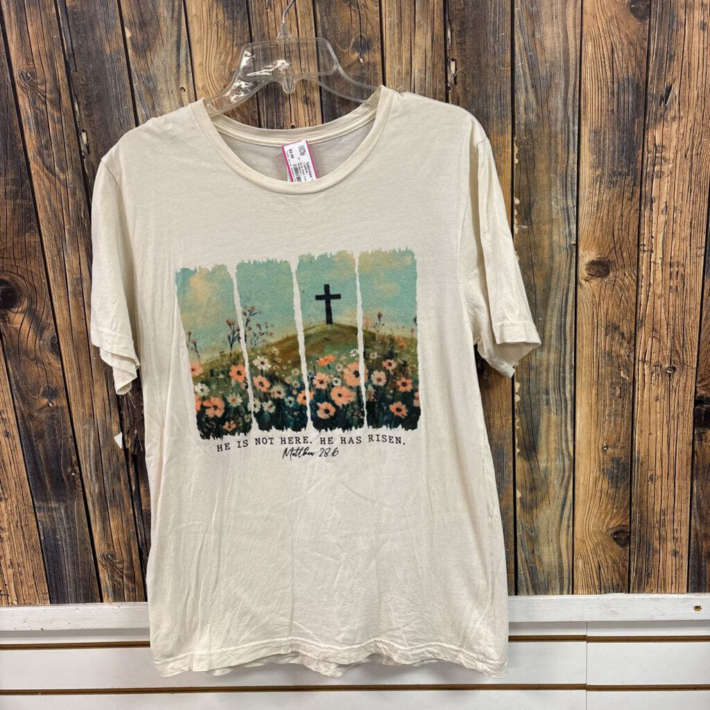 He is Risen Cream Tee, Womens L