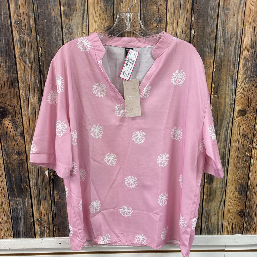 NWT Pink Emery Rose Top, Womens L