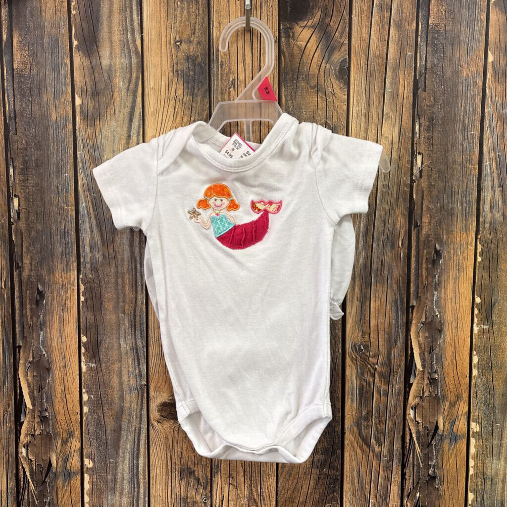 Mermaid Onesie with Diaper Cover, Girl's 3-6m