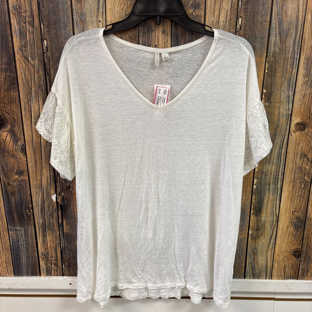 Cato's Lace Sleeve Top, Women's L