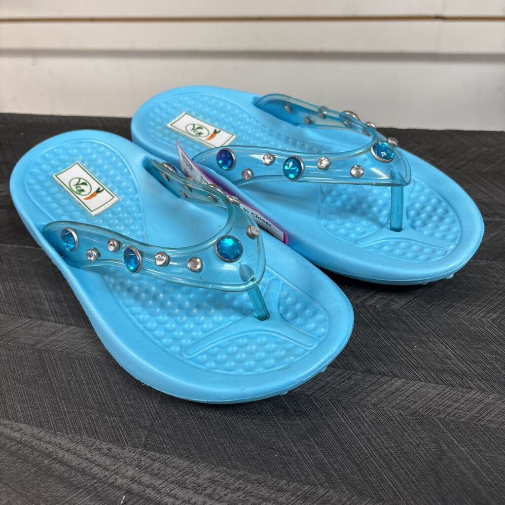 Blue Rhinestone Sandals, Women's 5