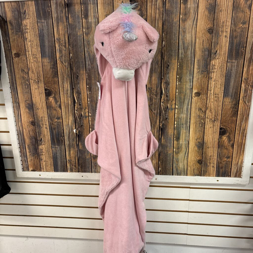 Pink Unicorn Hooded Throw
