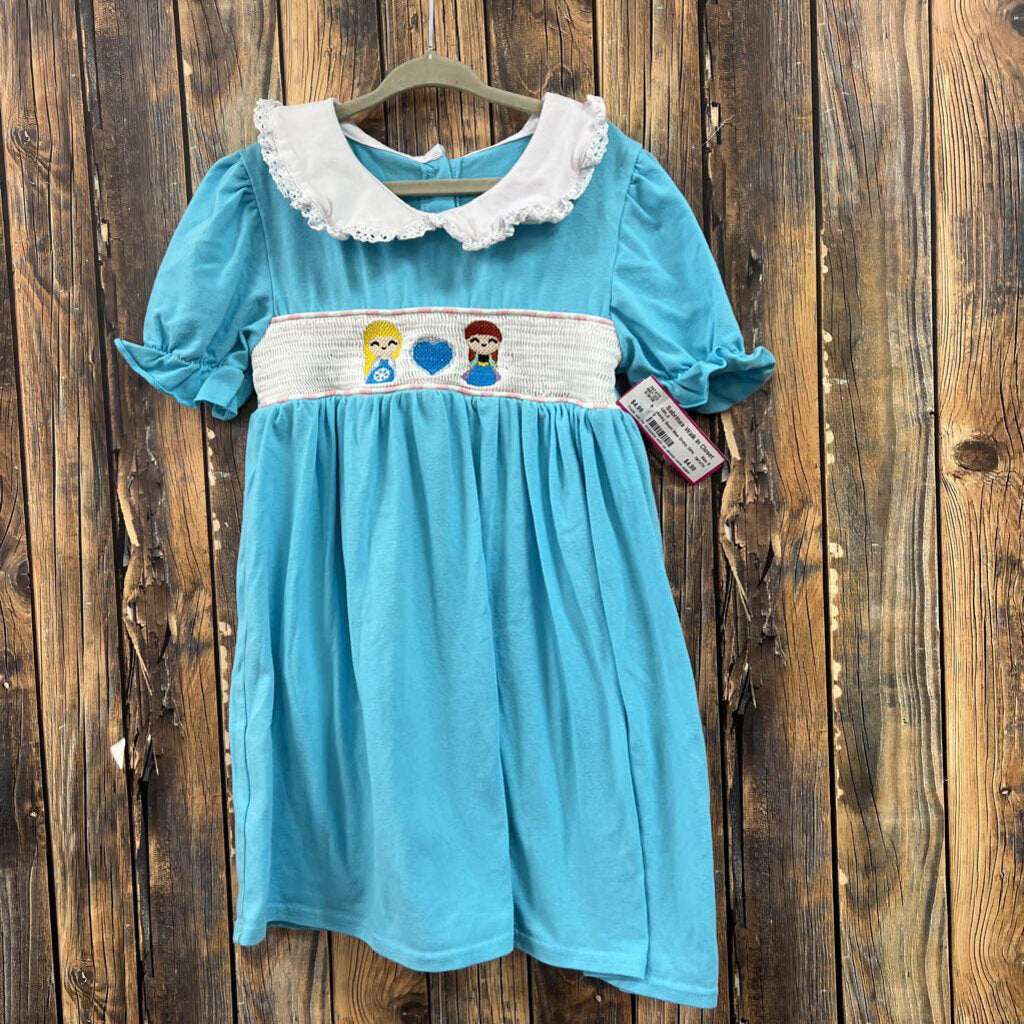 Honey Bean Blue Dress, Girls 6