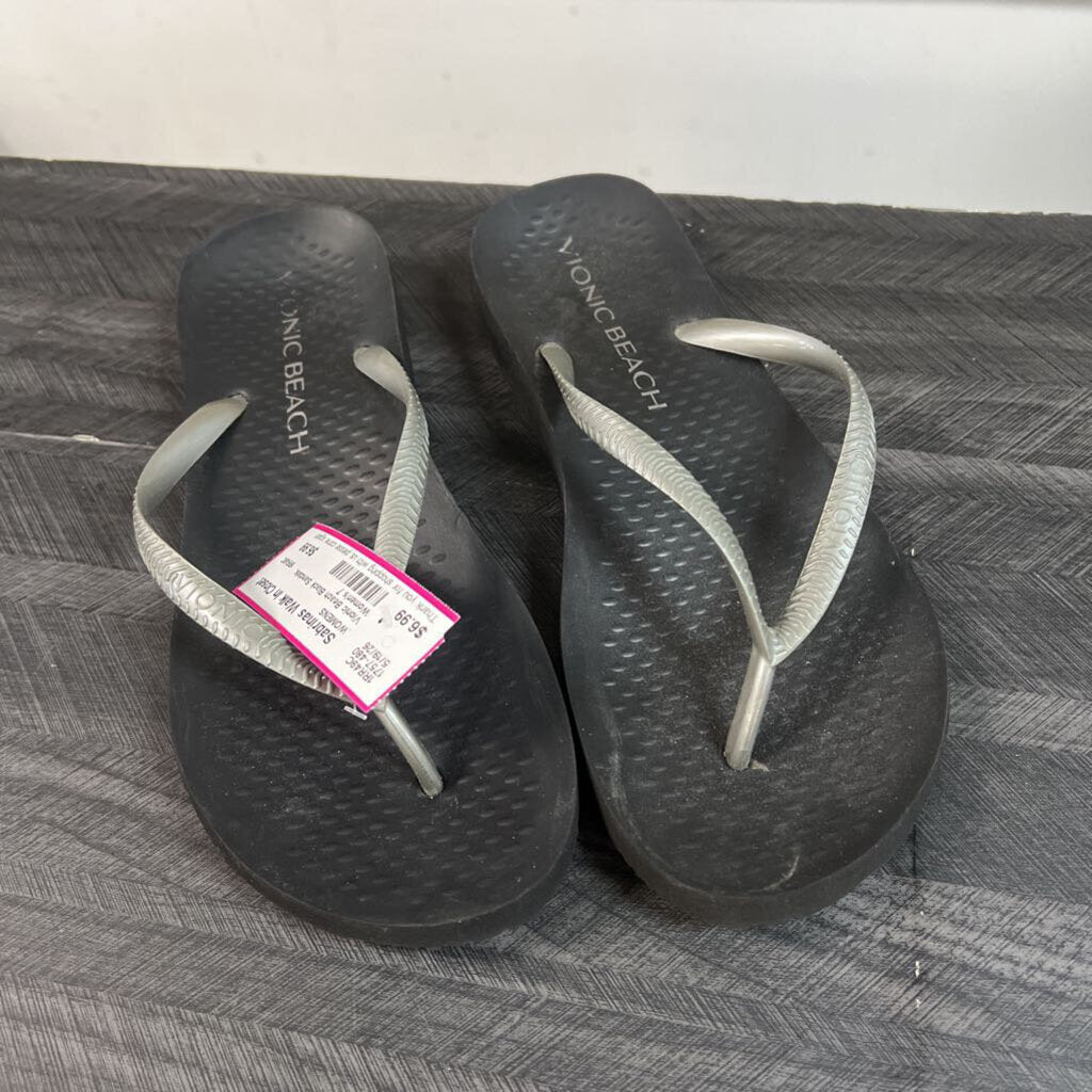 Vionic Beach Black Sandals, Women's 7