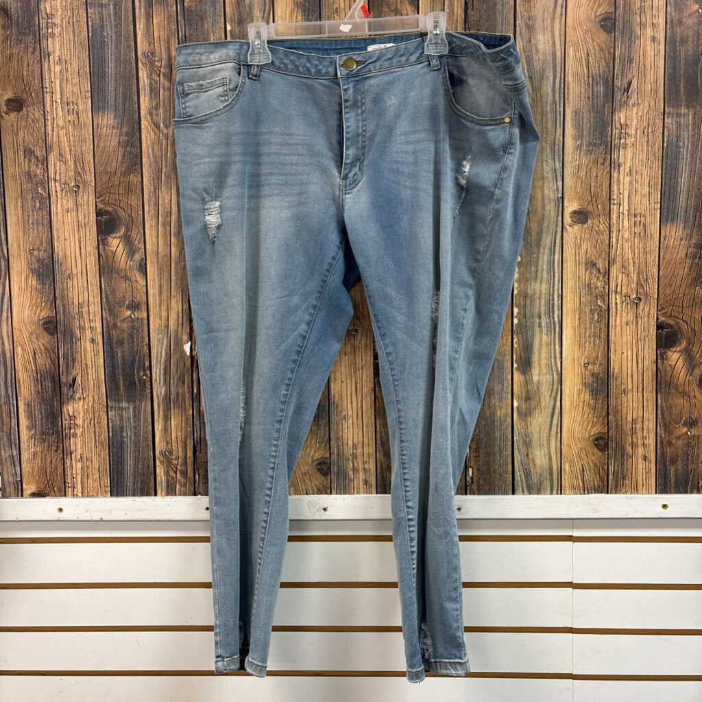 NWT Lightwash Distressed Jeans, Womens 20