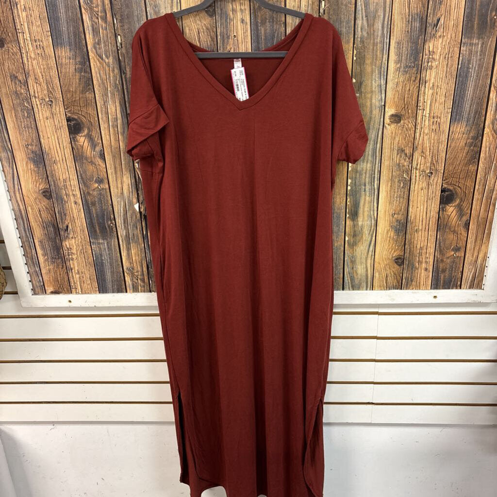 Zenana Rust Dress, Women's XL