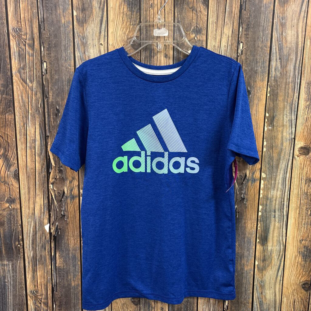 Adidas Blue and Green Tee, Boy's M 10/12