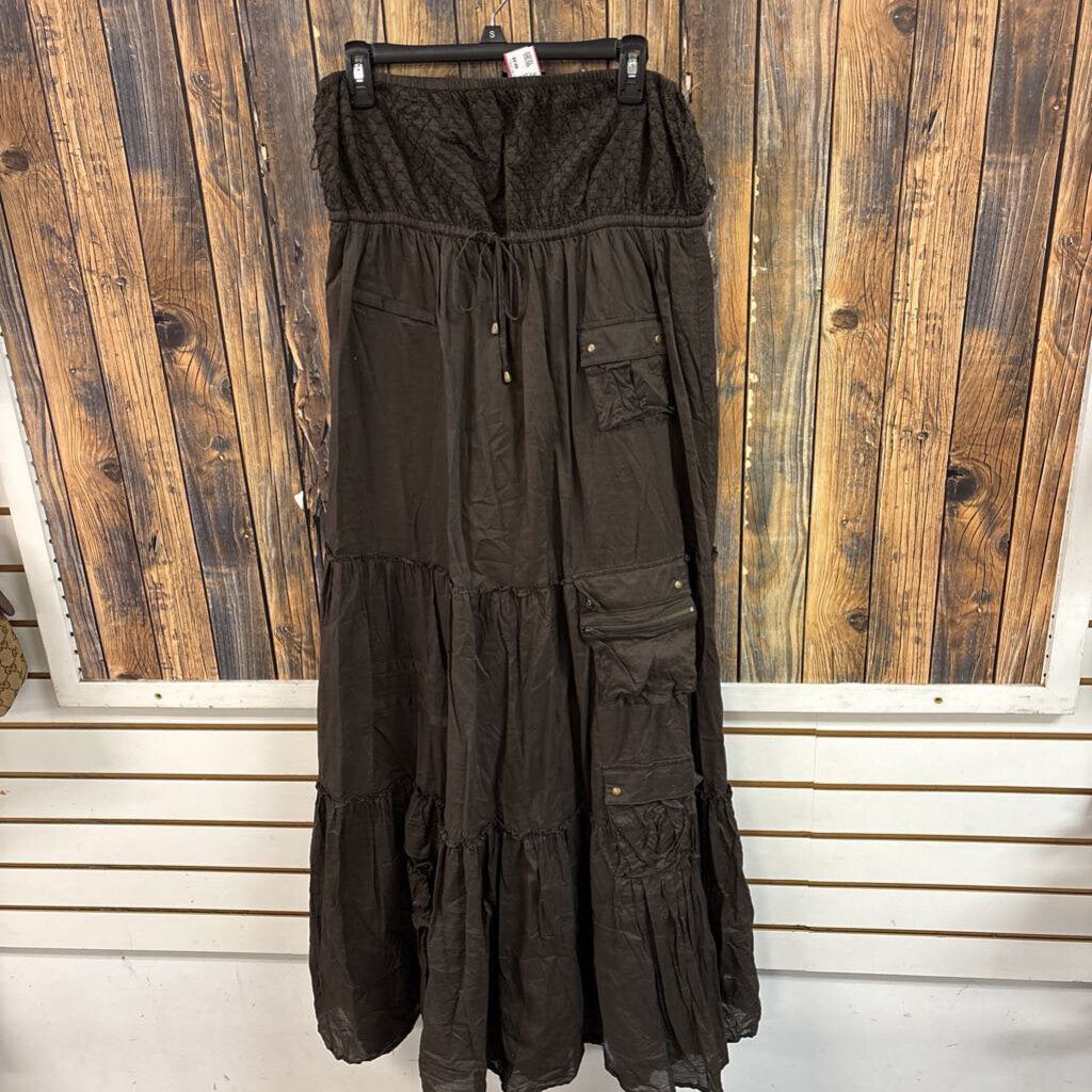 BeBe Brown Strapless Dress, Women's M