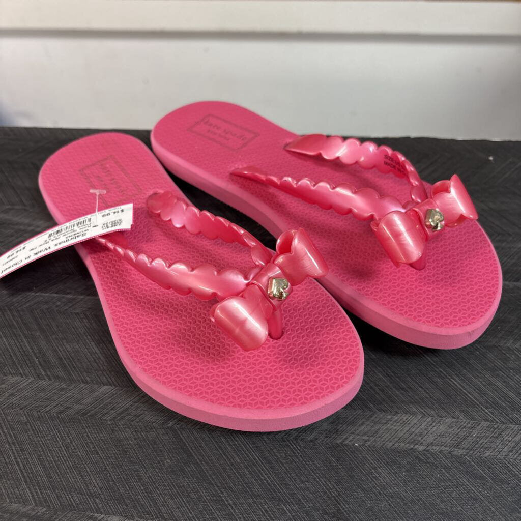 Kate Spade Pink Bow Flip Flops, Women's 5-6
