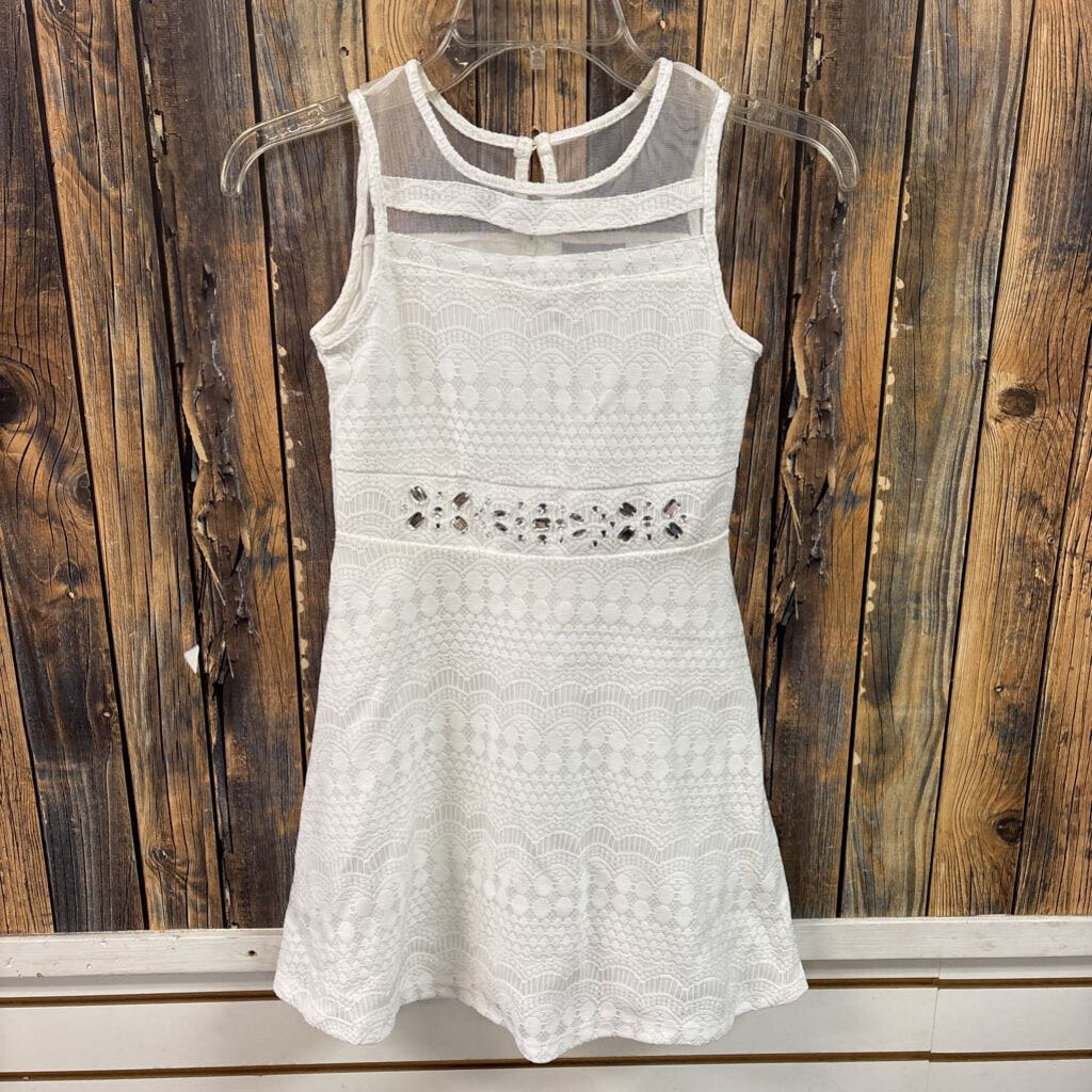 NWT Childrens Place White Stone Dress, Girls 8