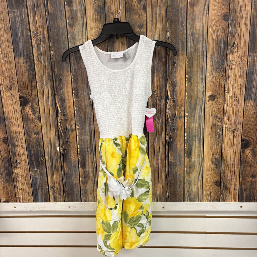 NWT Childrens Place Yellow/White Dress, Girls 14