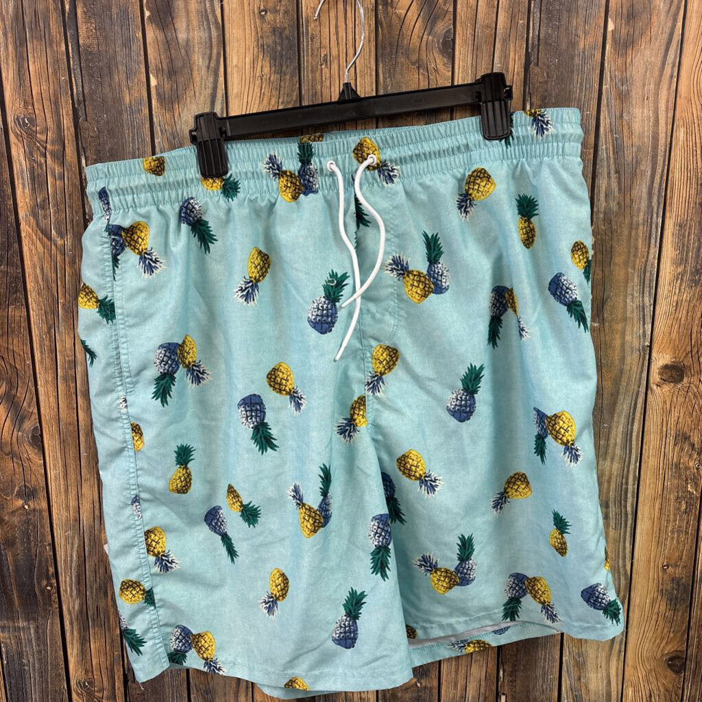 Blue Pineapple Trunks, Mens XL