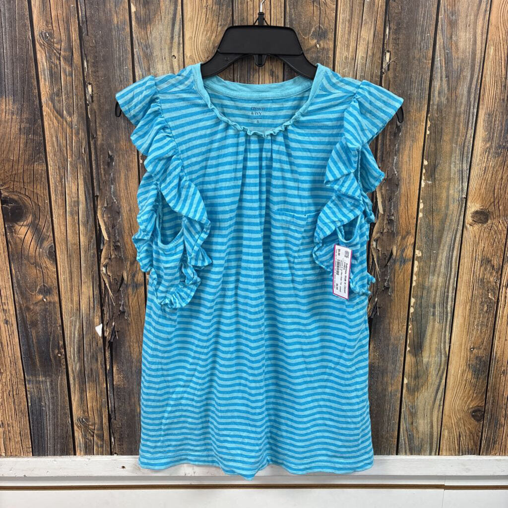 Crown & Ivy Blue Stripe Top, Women's S