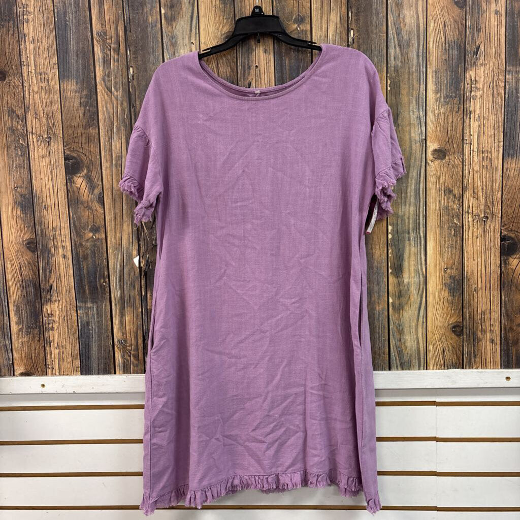 Purple Raw Hem Dress, Womens M