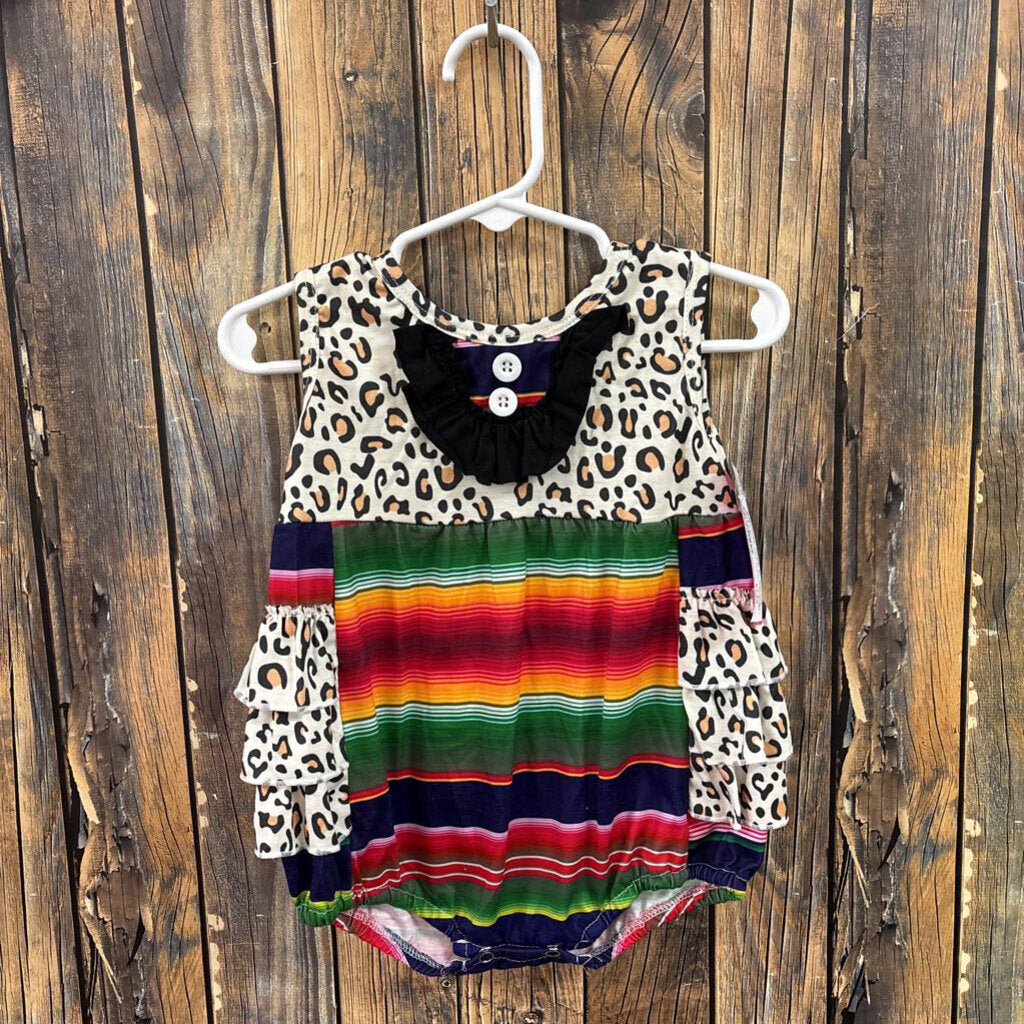 Colorful Animal Print Onesie, Girls 6-12M