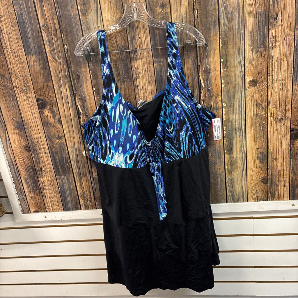 Black/Blue Swimsuit, Womens 30