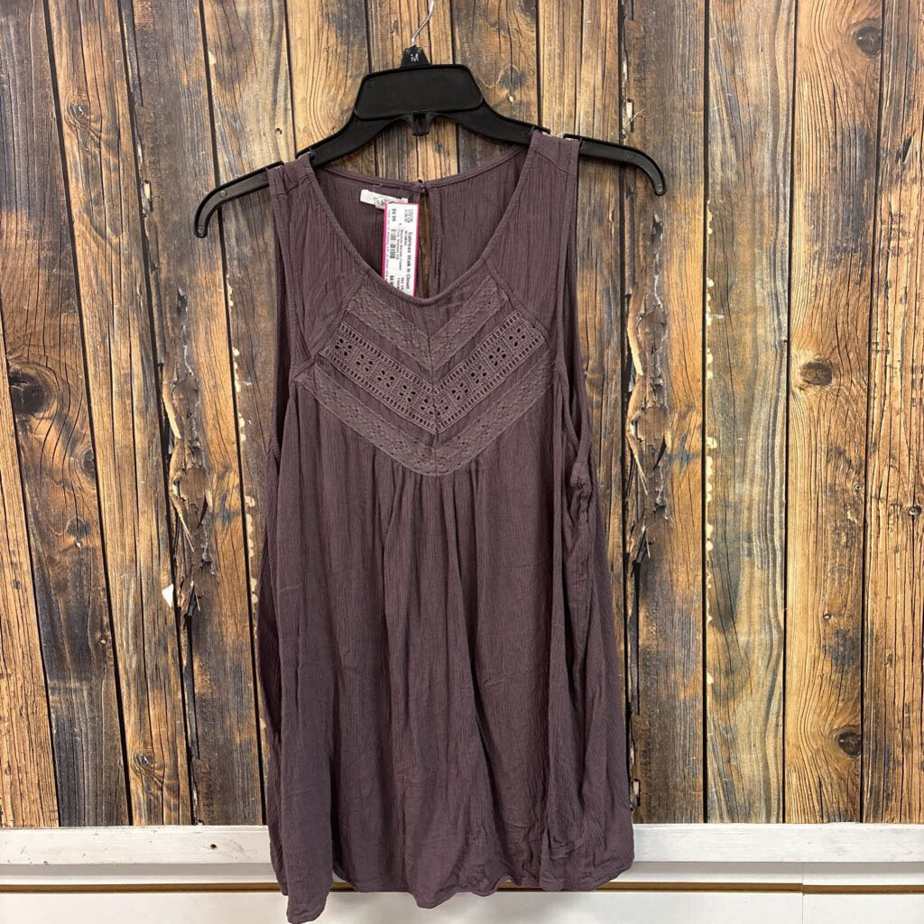 Maurices Maroon Crochet Tank, Womens XXL